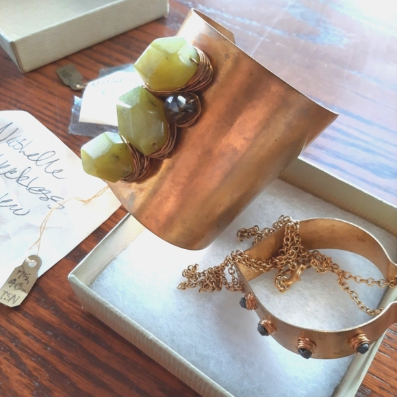 Nashelle Necklace Wire Wrapped Raw Jem Jewlery Long Chain - Picture 2 of 7